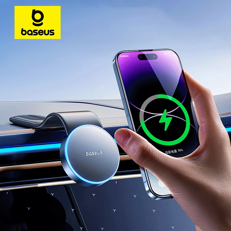 Baseus Magnetic 15W Car Phone Holder Auto Wireless Charger-封面