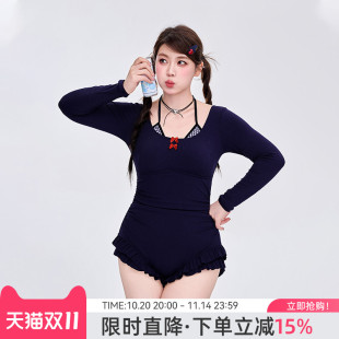 agliondy大码 胖mm绝美连体 泳衣女泡温泉微胖女孩遮肉显瘦2025新款