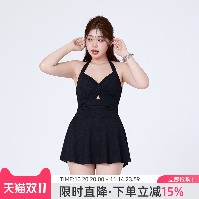 agliondy大码泳衣女士2025新款高级感微胖女孩遮肉显瘦胖mm泡温泉