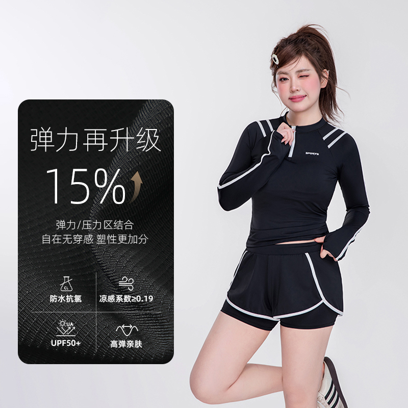 agliondy大码泳衣女分体胖mm温泉2025新款游泳馆专用微胖遮肉显瘦