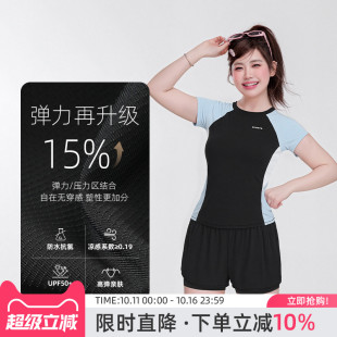 微胖泳装 agliondy泳衣女温泉胖mm遮肚显瘦2025新款 游泳馆专用大码