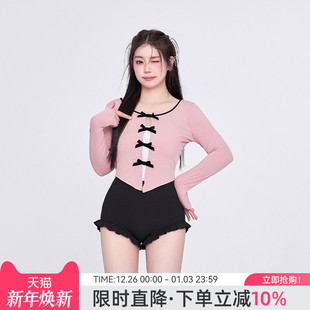 绝美 女士2025新款 agliondy大码 泳衣泡温泉遮肉显瘦胖mm连体泳装