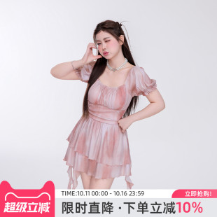 agliondy大码 高级感 泳衣女连体胖mm温泉绝美微胖遮肉显瘦2025新款