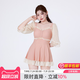 泳衣女士2025新款 agliondy大码 高级感度假微胖女孩遮肉胖mm显瘦
