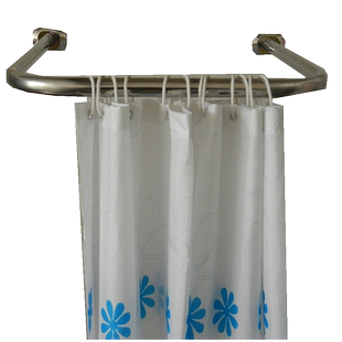 巧妹妹浴帘杆弧形定做L型U型不规则S斜墙定制浴室杆白色黑色金色