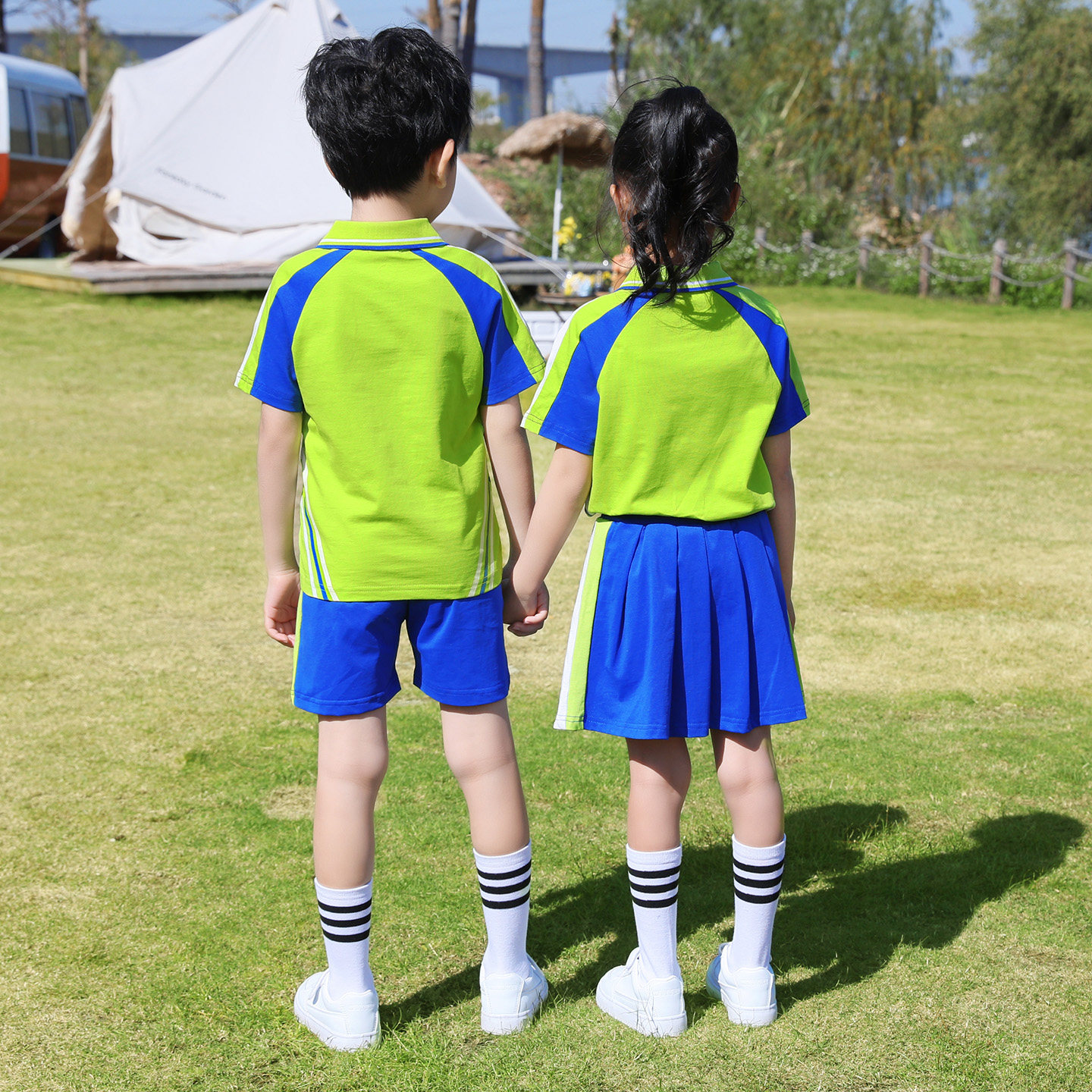 小学生校服夏装三件套夏季短袖长裤幼儿园运动班服园服春秋套装