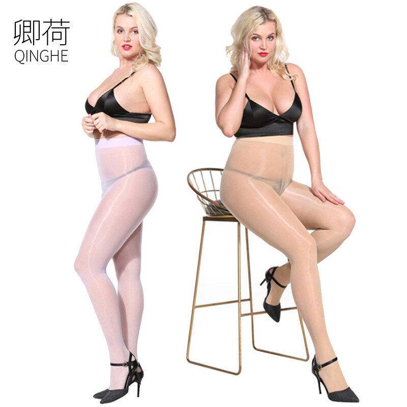 卿荷921针丝袜油光闪亮连裤袜感