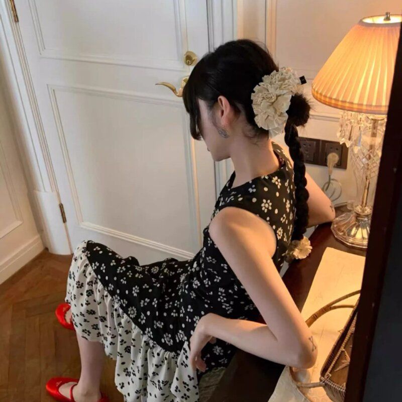 mona同款立体缎面发圈绣球花大肠