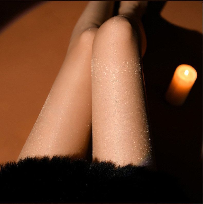 夏超薄闪亮珠光丝袜微闪光女黑丝隐形美腿性感一线档加大码连裤袜