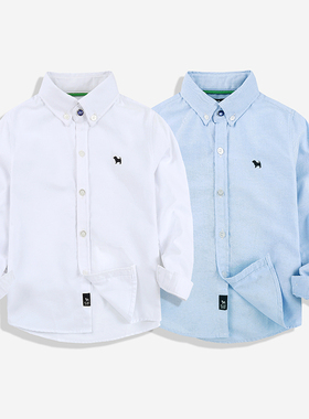 男童长袖衬衫春秋薄款儿童白色衬衣纯棉中大童衬衣男童长袖白衬衣