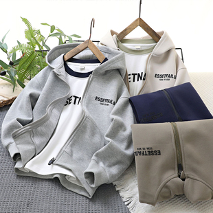 男童卫衣外套春秋装2023新款洋气儿童连帽上衣中大童秋装男童卫衣