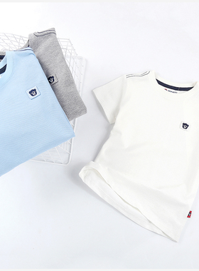 男童夏装短袖T恤2021新款儿童白色圆领上衣中大童男童纯棉短袖T恤