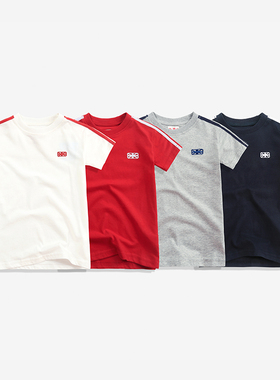 男童短袖T恤夏装2020新款儿童白色圆领半袖体恤中大童纯棉白色T恤