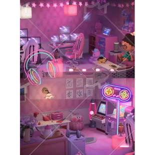 416网瘾少女的地下室电竞房动物森友会室内家具套装岛屿设计DLC