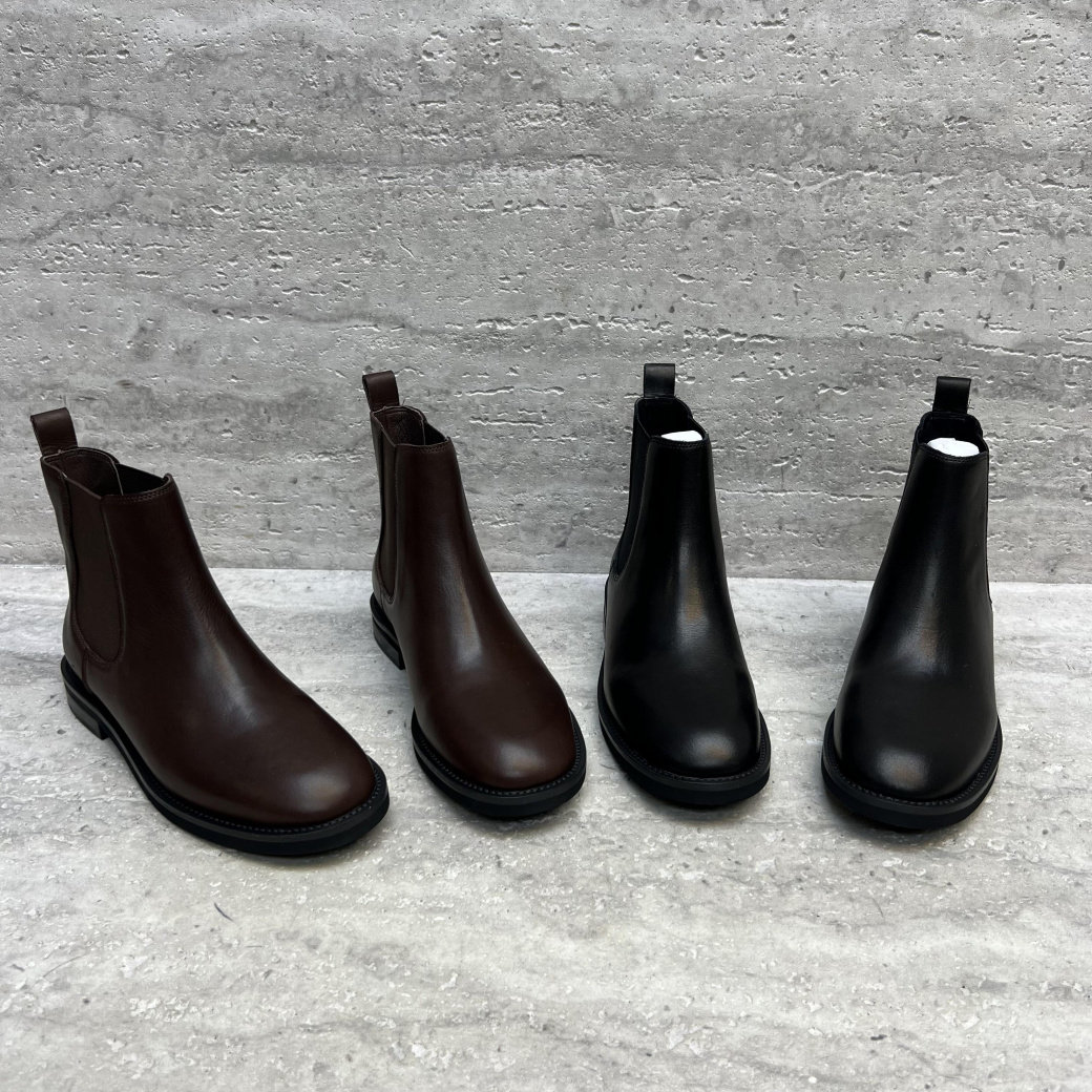 欧洲站2025秋新款欧货真皮女靴低跟平底牛皮套筒英伦切尔西靴短靴,女鞋,切尔西靴,淘宝优惠券,粉丝福利购,淘宝优惠卷