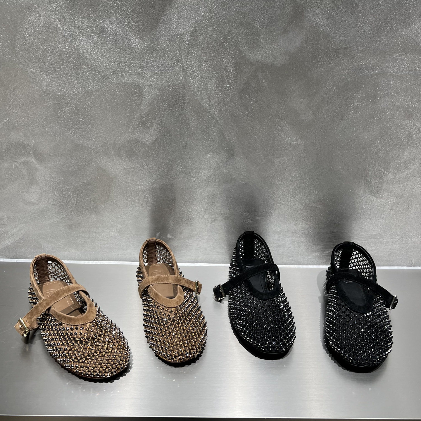 欧洲站2026春季新款欧货真皮女鞋平底一字扣网面水钻单鞋玛丽珍鞋,女鞋,玛丽珍鞋,淘宝优惠券,粉丝福利购,淘宝优惠卷