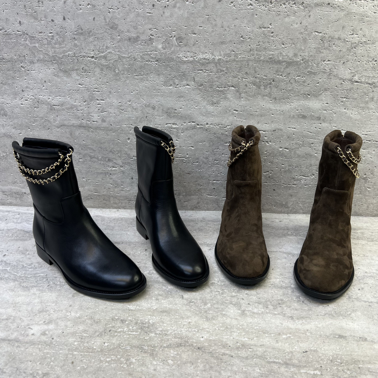 粗跟圆头套筒时装靴马丁靴中筒靴