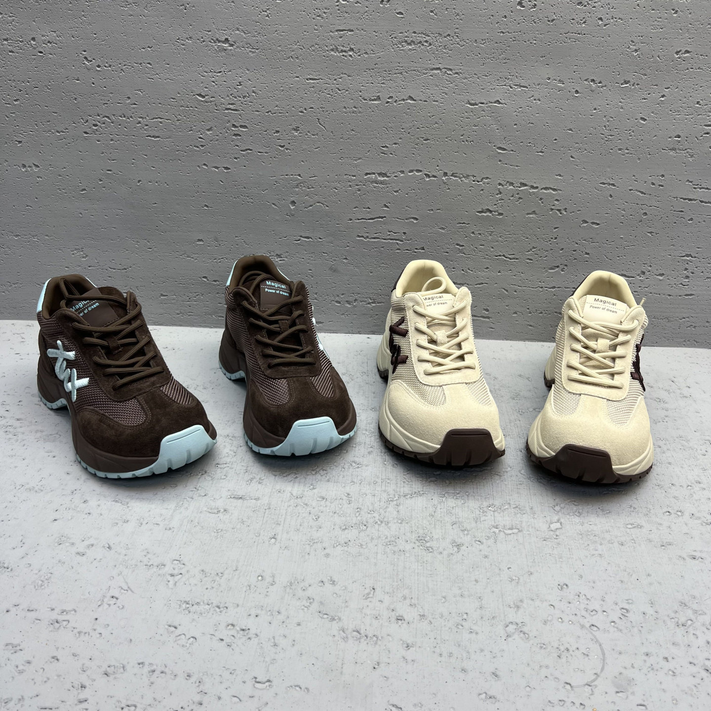 欧洲站女鞋2026春季新款欧货真皮厚底休闲运动鞋网面透气老爹鞋潮