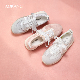 2025春季 带休闲鞋 新款 甜美绸缎鞋 配裙 优雅芭蕾舞德训鞋 奥康女鞋