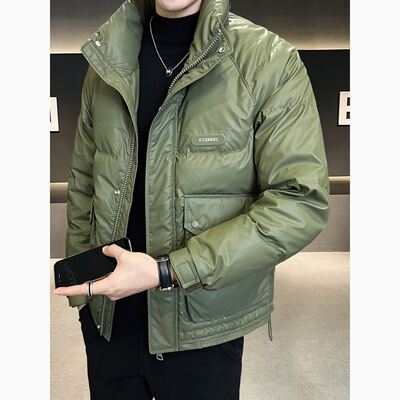 啄木鸟高端皮羽绒服男士冬季2025年新款青年短款冬装加厚立领外套