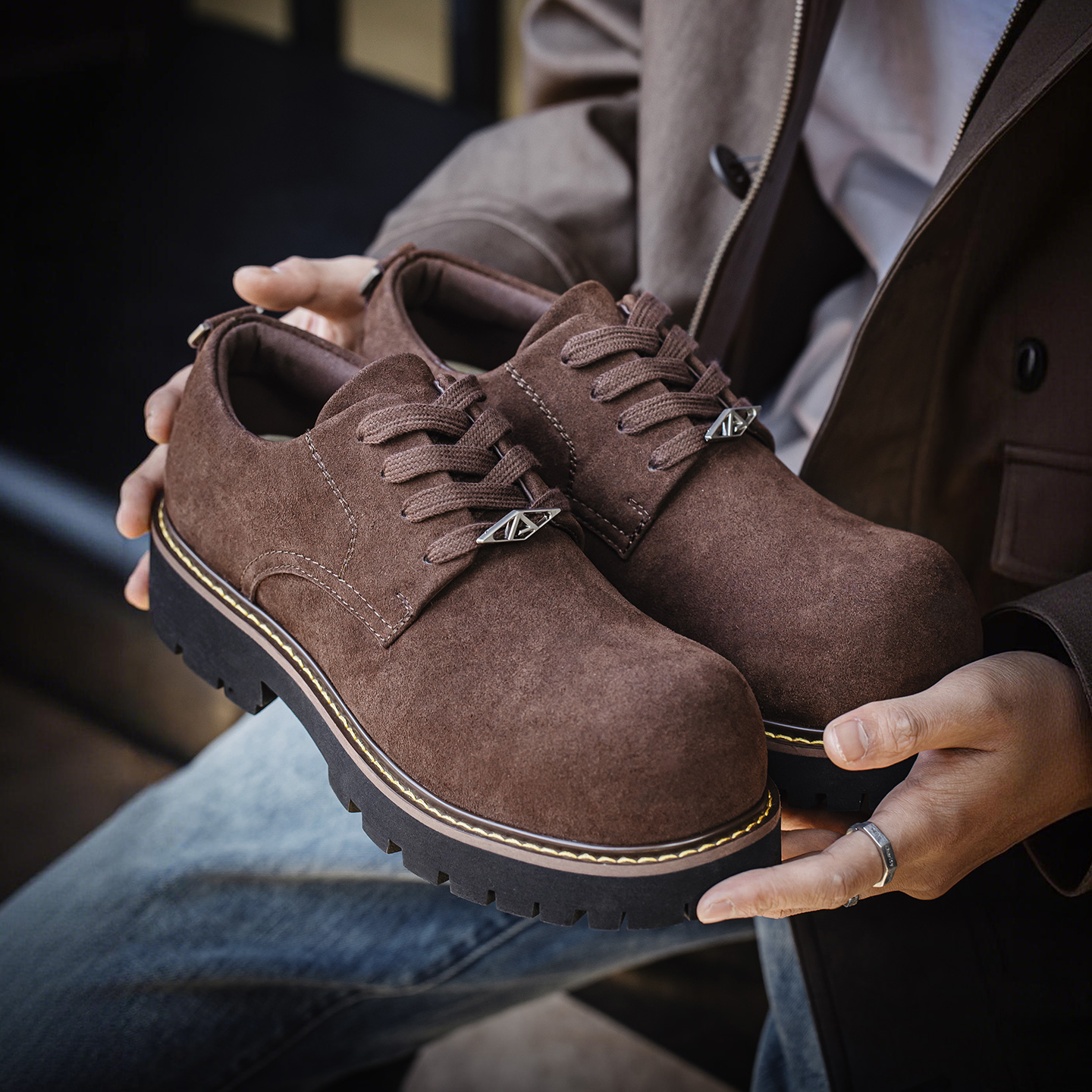 MRA巧克力德比鞋休闲皮鞋