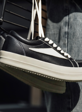 MRA厚底ro板鞋男鞋美式高街运动休闲鞋黑色高级感复古百搭潮鞋子