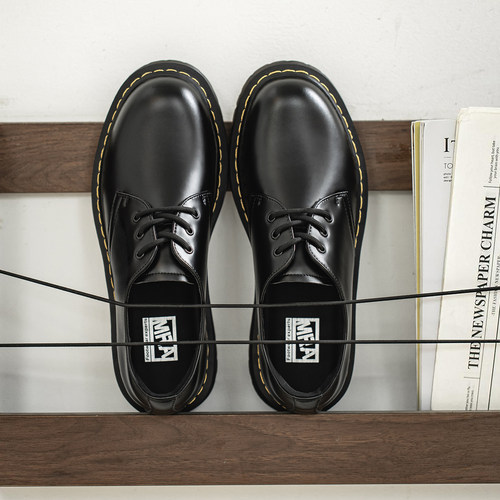 MRA低帮马丁靴牛筋厚底皮鞋