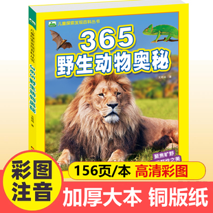 365野生动物奥秘儿童探索发现百科丛书3-6-8岁少儿科普绘本一二年级小学生课外书籍狮子老虎大揭秘彩图注音版科学认知启蒙图画书