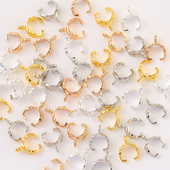 50个8x11MM合金树叶瓜子扣夹扣吊坠连接器配饰DIY耳环耳饰材料