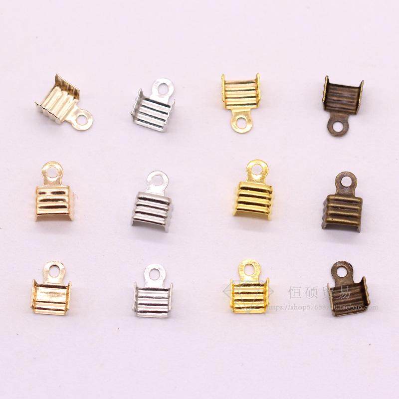 压纹蛇链夹扣 收尾扣复古手工制作串珠皮绳夹 夹扣舌头夹包线夹片