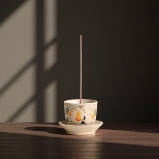 禅意中式 福禄香插香座陶瓷沉香线香底座焚香炉室内桌面线香托香座