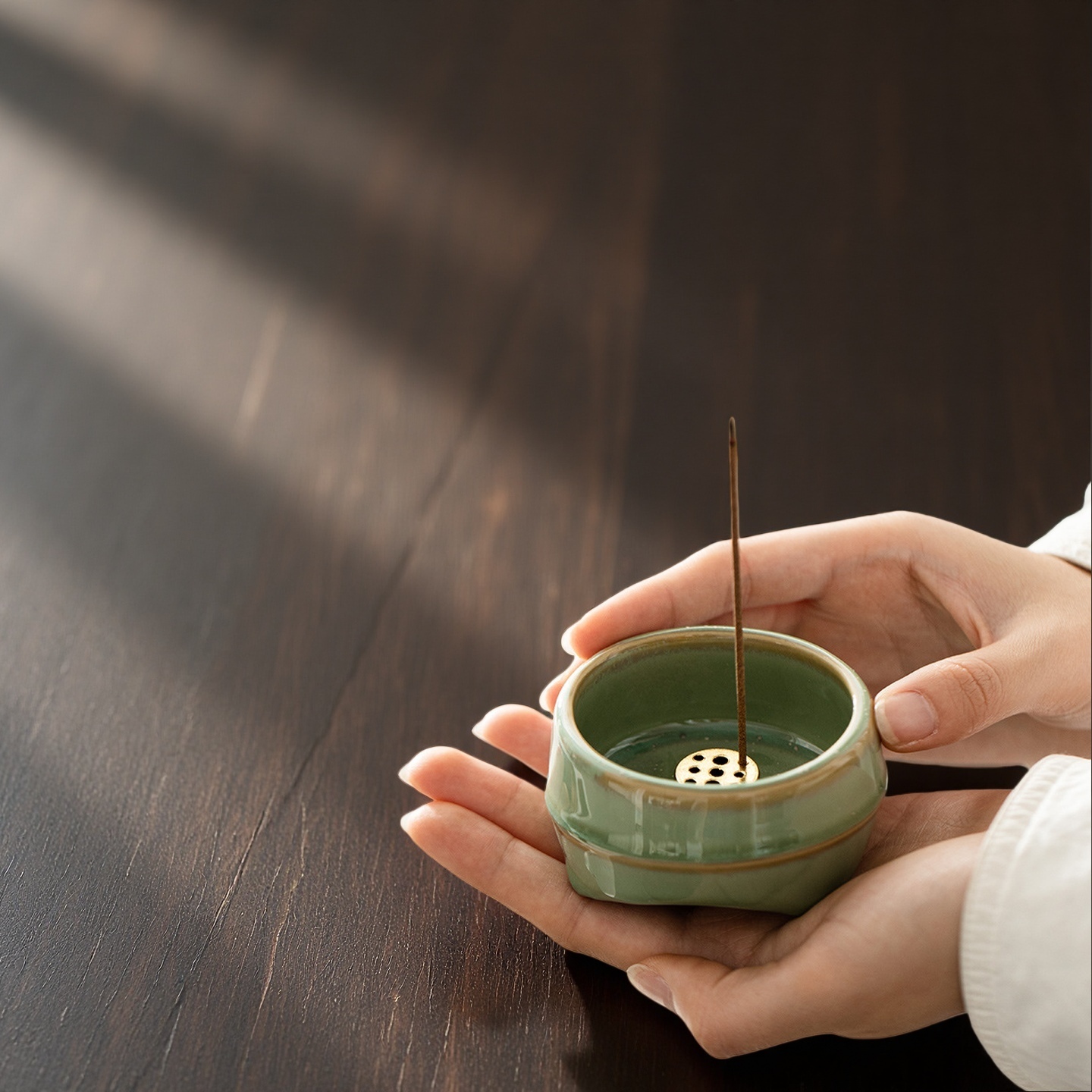 中式禅意香插香座檀沉香线香托家用室内茶桌线香托创意陶瓷线香插