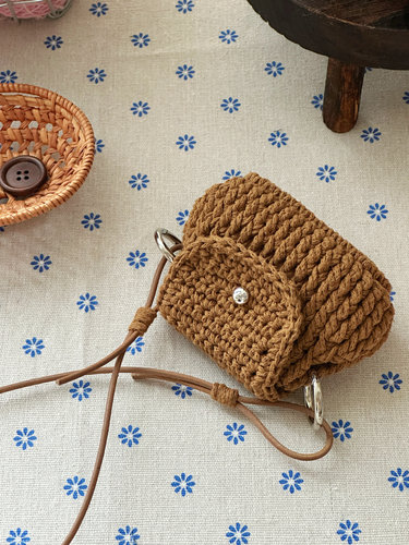 2mm空心棉＊小豆包耳机包挂脖小包凹造型卡包零钱包diy编织材料包