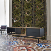 美式 KTV壁纸 植物墙纸绿色复古壁纸电视背景墙壁画别墅墙布欧式