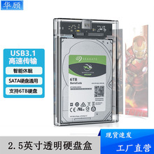 2.5英寸透明硬盘盒USB3.1转Type-C笔记本电脑机械/固态硬盘外接盒