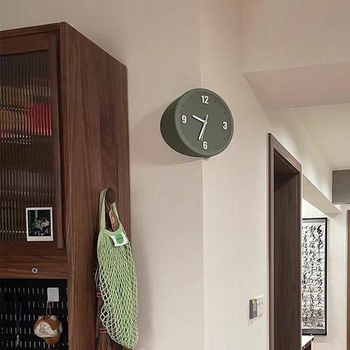 小众时钟转角装饰挂钟家用钟表免打孔壁挂式装饰钟简约可diy创意