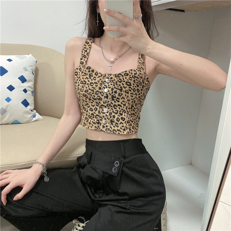 Real price denim vest for women in 2021 summer Hong Kong Style slim fit with sleeveless shirt