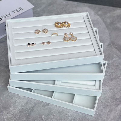 收纳展示架白色pu皮胸针珠饰品