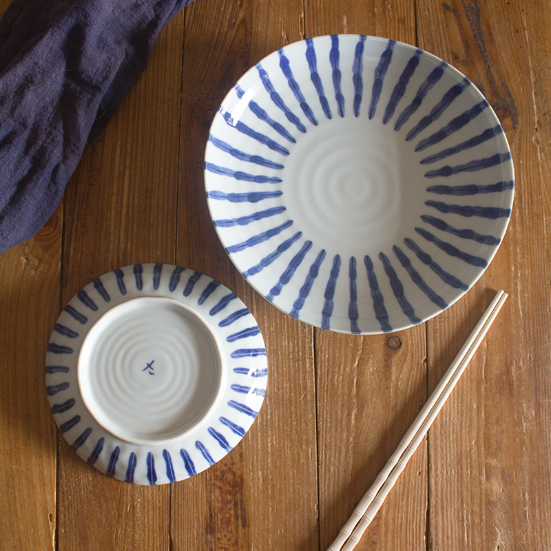 盘子日本原装进口陶瓷浓十草