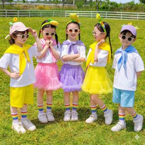 六一儿童表演服装幼儿园毕业照舞蹈大合唱小学生啦啦队团体演出服