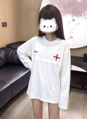 秋季简约流行2026新款T恤女设计感中大童长袖潮流上衣ins秋天学生