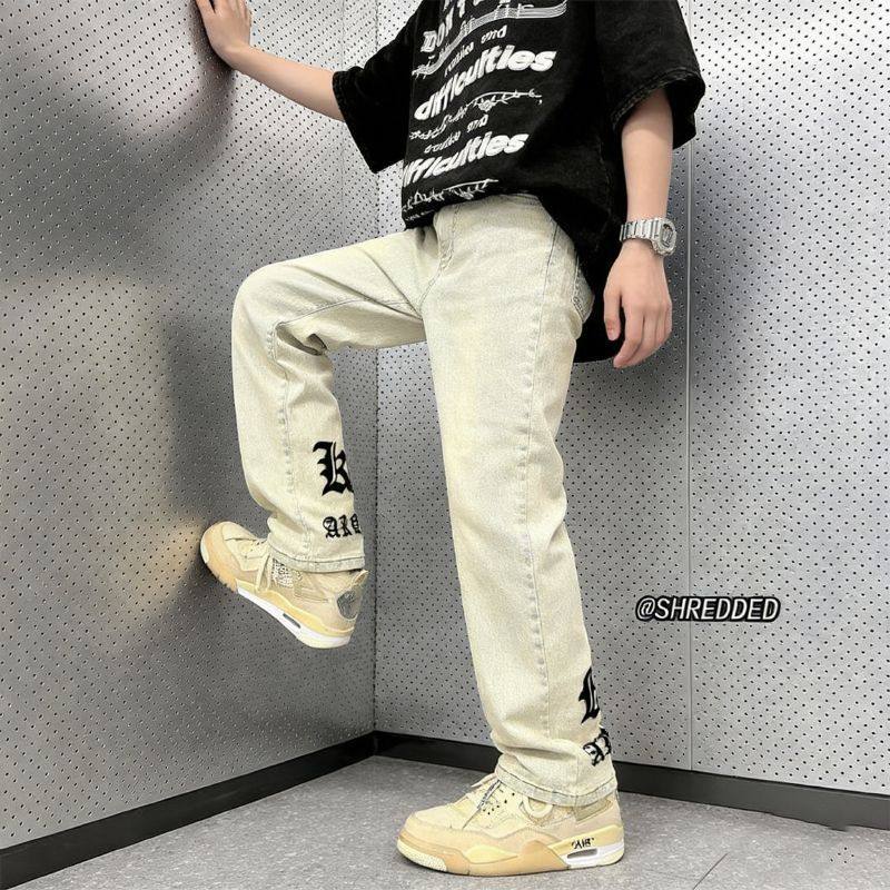 童装字母印花黄泥染牛仔裤儿童新款显瘦做旧直筒长裤ins风秋冬款,童装/婴儿装/亲子装,儿童牛仔裤,淘宝优惠券,粉丝福利购,淘宝优惠卷