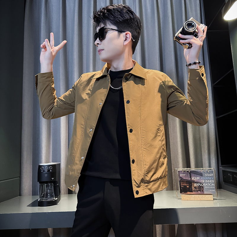 155小码男装矮小个子休闲外套男160春秋薄款夹克简约XS号翻领上衣