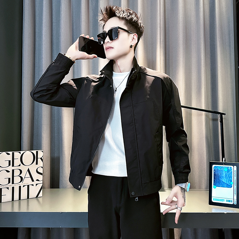 春秋160小码男装矮个子S号XS休闲上衣服潮流立领夹克潮牌短款外套