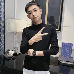 秋冬内搭针织衫155矮小个子加小码修身半高领净版毛衣男XS打底衫