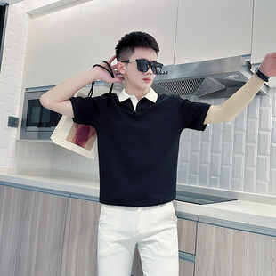 s小号男装 休闲T恤保罗衫 撞色短袖 上衣矮小个子S号xs码 Polo衫 小码