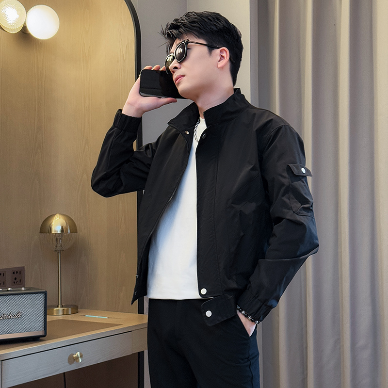 155矮小个子穿搭S号XS小码工装夹克男生社会小伙韩版修身纯色外套