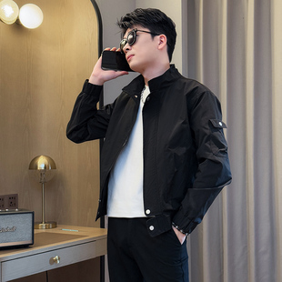 155矮小个子穿搭S号XS小码工装夹克男生社会小伙韩版修身纯色外套