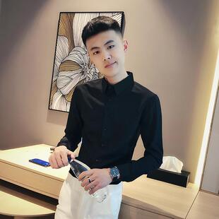 小码男装超修身纯色长袖衬衫矮个子XS码紧身白色寸衫商务正装衬衣