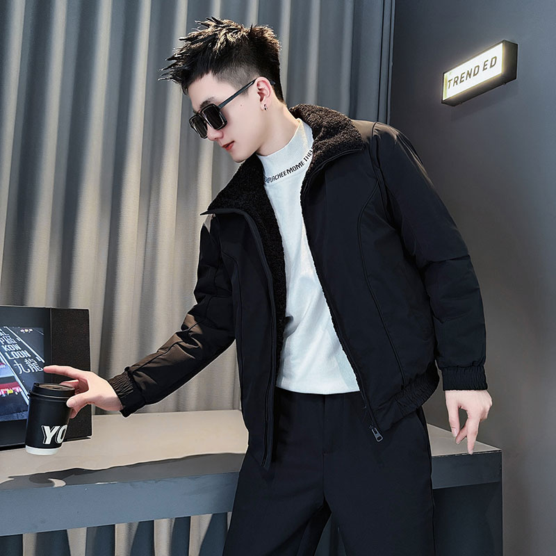 小码男XS码毛领棉衣S外套棉袄冬季矮个子加厚潮牌短款工装棉服155